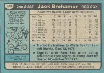 Jack Brohamer  baseball card collectible - Main Image 2