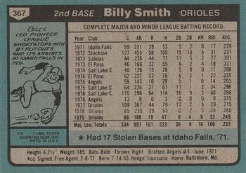 Billy Smith  baseball card collectible - Main Image 2