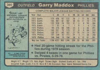 Garry Maddox  baseball card collectible - Main Image 2