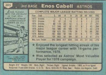 Enos Cabell  baseball card collectible - Main Image 2