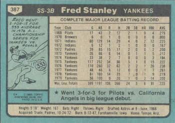 Fred Stanley  baseball card collectible - Main Image 2