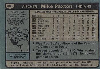 Mike Paxton  baseball card collectible - Main Image 2