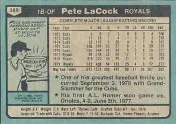 Pete LaCock  baseball card collectible - Main Image 2