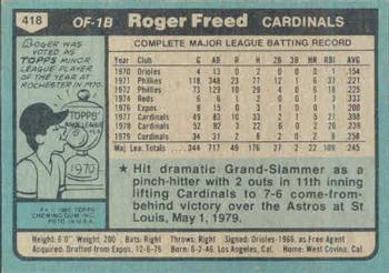 Roger Freed  baseball card collectible - Main Image 2
