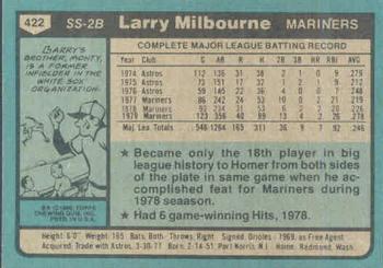 Larry Milbourne  baseball card collectible - Main Image 2