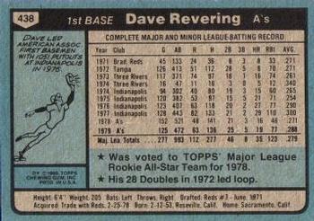Dave Revering  baseball card collectible - Main Image 2