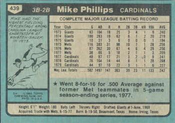Mike Phillips  baseball card collectible - Main Image 2