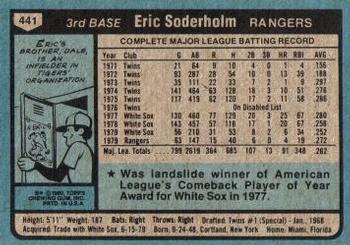 Eric Soderholm  baseball card collectible - Main Image 2