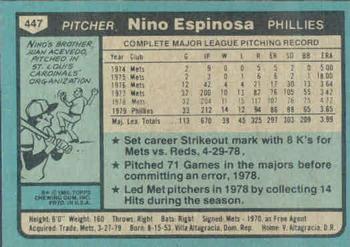 Nino Espinosa  baseball card collectible - Main Image 2
