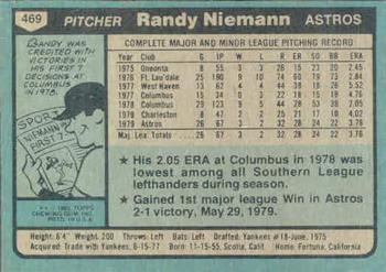 Randy Niemann  baseball card collectible - Main Image 2