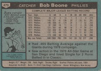Bob Boone  baseball card collectible - Main Image 2