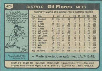 Gil Flores  baseball card collectible - Main Image 2
