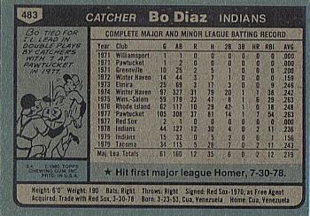Bo Diaz  baseball card collectible - Main Image 2
