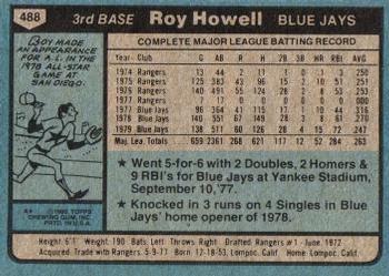 Roy Howell  baseball card collectible - Main Image 2