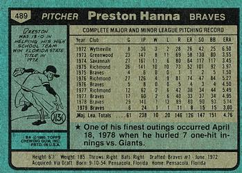 Preston Hanna  baseball card collectible - Main Image 2