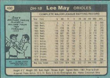 Lee May  baseball card collectible - Main Image 2