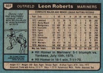 Leon Roberts  baseball card collectible - Main Image 2