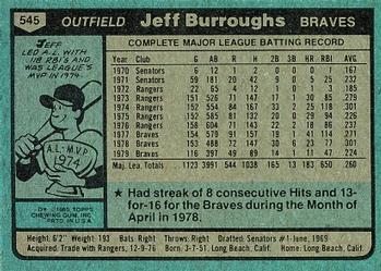 Jeff Burroughs  baseball card collectible - Main Image 2
