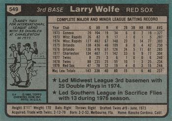 Larry Wolfe  baseball card collectible - Main Image 2