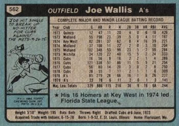 Joe Wallis  baseball card collectible - Main Image 2