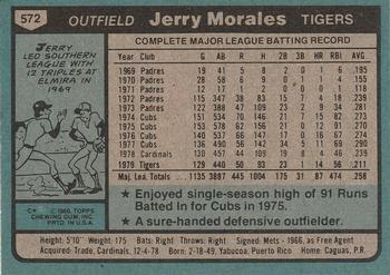 Jerry Morales  baseball card collectible - Main Image 2