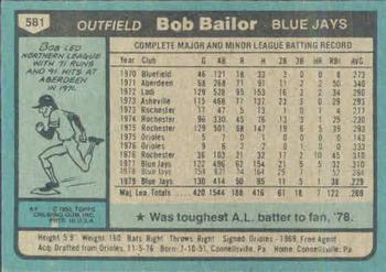 Bob Bailor  baseball card collectible - Main Image 2