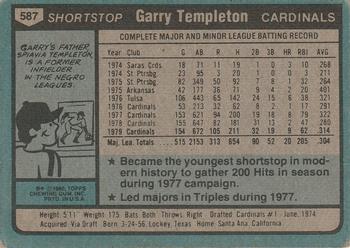 Garry Templeton  baseball card collectible - Main Image 2