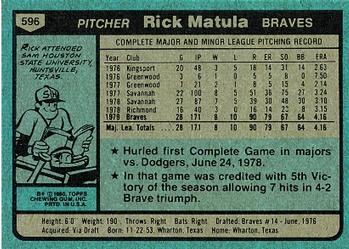 Rick Matula  baseball card collectible - Main Image 2