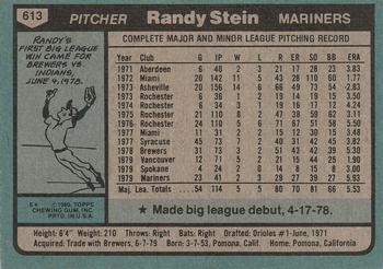 Randy Stein  baseball card collectible - Main Image 2
