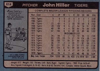 John Hiller  baseball card collectible - Main Image 2