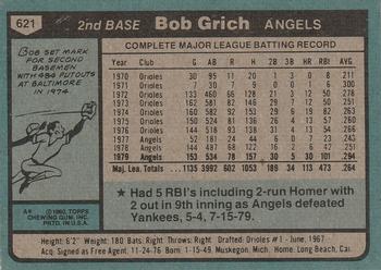 Bob Grich  baseball card collectible - Main Image 2