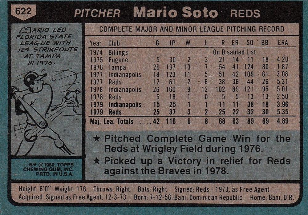 Mario Soto  baseball card collectible - Main Image 2