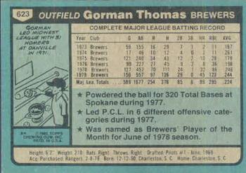 Gorman Thomas  baseball card collectible - Main Image 2