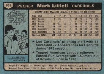 Mark Littell  baseball card collectible - Main Image 2