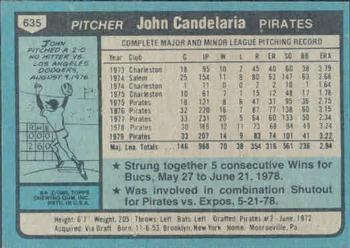 John Candelaria  baseball card collectible - Main Image 2