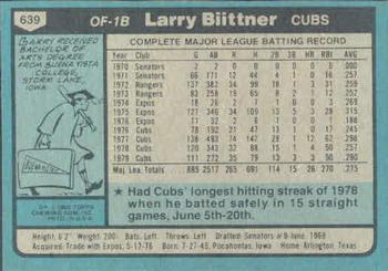Larry Biittner  baseball card collectible - Main Image 2