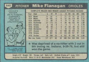 Mike Flanagan  baseball card collectible - Main Image 2