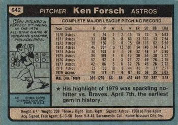 Ken Forsch  baseball card collectible - Main Image 2