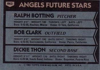 Angels Future Stars (Ralph Botting / Bob Clark / Dickie Thon)  baseball card collectible - Main Image 2