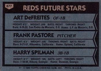 Reds Future Stars (Art DeFreites / Frank Pastore / Harry Spilman)  baseball card collectible - Main Image 2