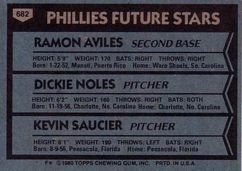 Phillies Future Stars (Ramon Aviles / Dickie Noles / Kevin Saucier)  baseball card collectible - Main Image 2