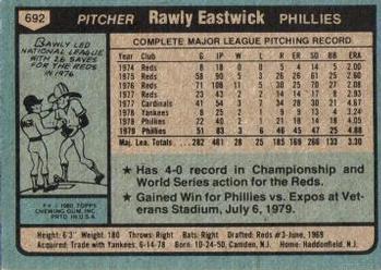 Rawly Eastwick  baseball card collectible - Main Image 2