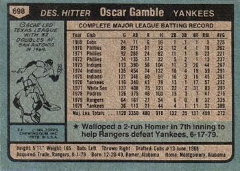 Oscar Gamble  baseball card collectible - Main Image 2