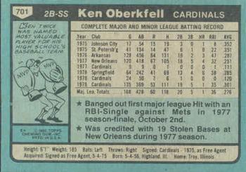 Ken Oberkfell  baseball card collectible - Main Image 2