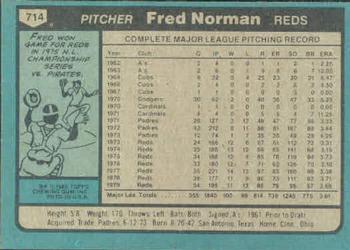 Fred Norman  baseball card collectible - Main Image 2