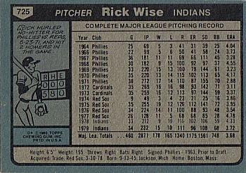 Rick Wise  baseball card collectible - Main Image 2