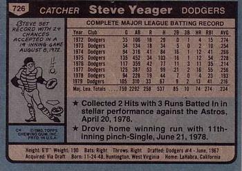 Steve Yeager  baseball card collectible - Main Image 2