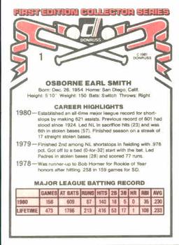 Ozzie Smith  baseball card collectible - Main Image 2