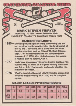 Mark Fidrych  baseball card collectible - Main Image 2