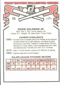 Eddie Solomon  baseball card collectible - Main Image 2